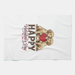 Linge De Cuisine Golden Retriever Joyeuse Saint-Valentin