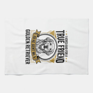 Linge De Cuisine Golden Retriever Vrai Ami Vintage Amateur de Chien