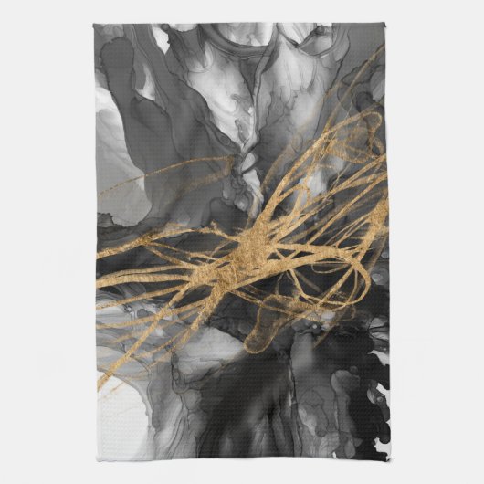 Linge De Cuisine Golden Vortex I (Vertical)