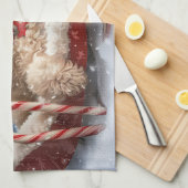 Linge De Cuisine Goldendoodle Chien Festif de Noël (Quart Plié)