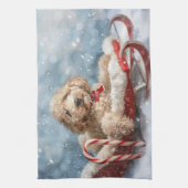 Linge De Cuisine Goldendoodle Chien Festif de Noël (Vertical)