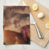 Linge De Cuisine Goldendoodle Chiot Automne Citrouille délice (Quart Plié)