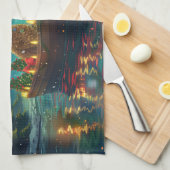 Linge De Cuisine Goldendoodle Noël Festive Voyage (Quart Plié)