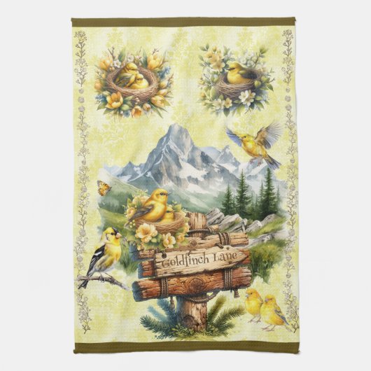 Linge De Cuisine Goldfinch Lane Jaune Loden Gold Finch (Vertical)