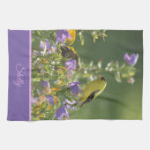 Linge De Cuisine Goldfinch sur Harebell Flower (Horizontal)