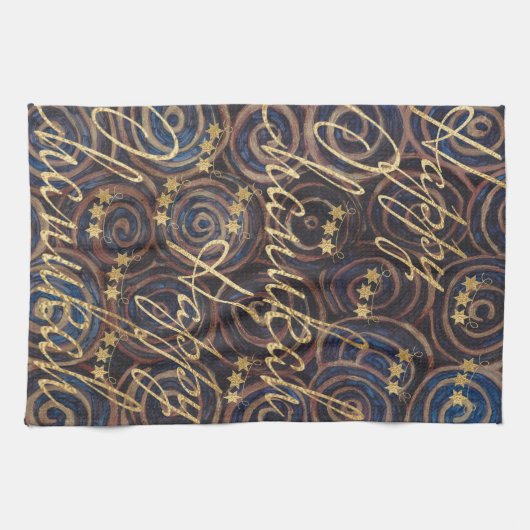 Linge De Cuisine Golds à rotation Hanoukka (Horizontal)