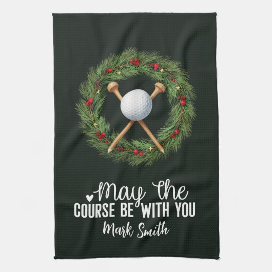 Linge De Cuisine Golf à thème de Noël pour golfeur (Vertical)