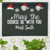 Linge De Cuisine Golf à thème de Noël pour golfeur (Plié)
