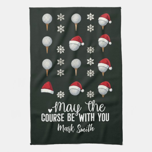 Linge De Cuisine Golf à thème de Noël pour golfeur (Vertical)