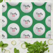 Linge De Cuisine Golf Ball Anniversaire - 50e ou autre année (Plié)