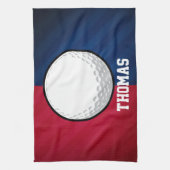 Linge De Cuisine Golf Ball ; rouge, blanc et bleu (Vertical)