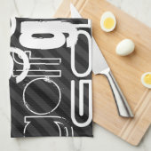 Linge De Cuisine Golf ; Gris noir et gris foncé (Quart Plié)