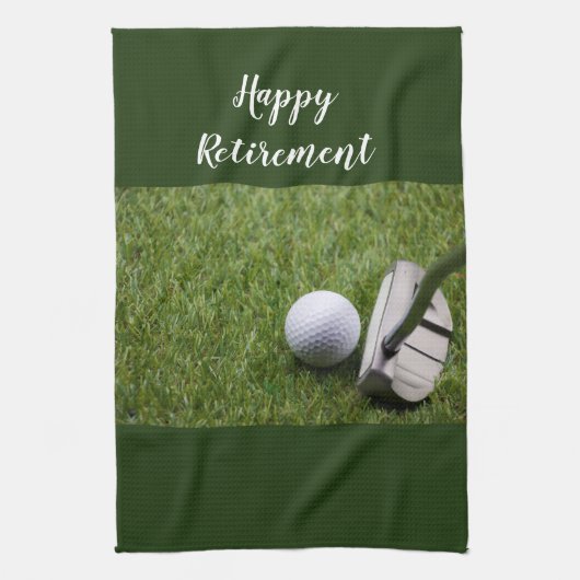 Linge De Cuisine Golf Happy Retirement Golf ball et Putter Golf (Vertical)