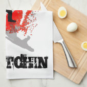 Linge De Cuisine Gone Squatchin, noir bigfoot (Quart Plié)