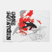 Linge De Cuisine Gone Squatchin, noir bigfoot (Horizontal)