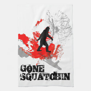 Linge De Cuisine Gone Squatchin, noir bigfoot