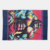 Linge De Cuisine Gorilla Bodybuilder Lifter Pop Art Dessin (Horizontal)