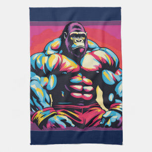 Linge De Cuisine Gorilla Bodybuilder Lifter Pop Art Dessin