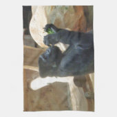 Linge De Cuisine Gorille mangeant son déjeuner, Animal, Faune, Ape (Vertical)