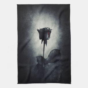 Linge De Cuisine Goth Black Rose Dripping Blood