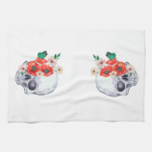 Linge De Cuisine Goth Crâne Floral (Horizontal)