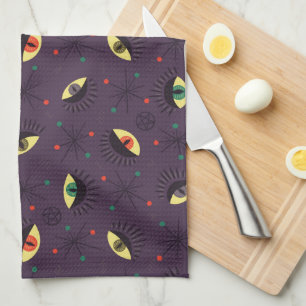 Linge De Cuisine Goth Eyes Witchy Purple Motif occult