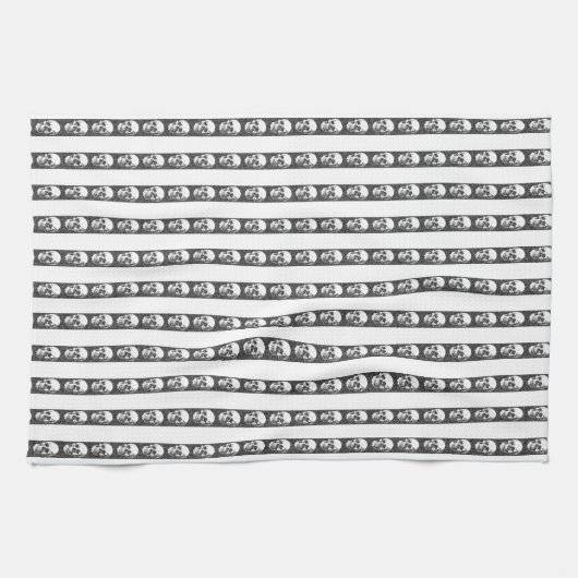 Linge De Cuisine Gothic striped pattern with skulls (Horizontal)