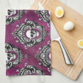 Linge De Cuisine Gothique du crâne et du violet (Quart Plié)