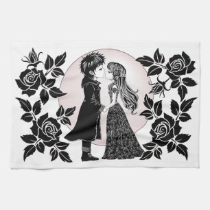 Linge De Cuisine Gothique Emo Enfants Kiss Valentine's Day