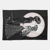 Linge De Cuisine Gothique Emo Enfants Kiss Valentine's Day (Horizontal)