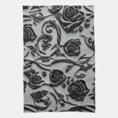 Linge De Cuisine Gothique Graveyard Rose noir Motif (Vertical)