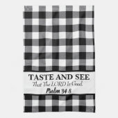 Linge De Cuisine Goûtez Et Voyez Que L'Éternel est bon, noir & blan (Vertical)