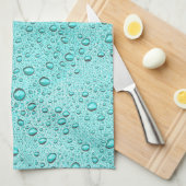 Linge De Cuisine gouttelettes d'eau aquamarines (Quart Plié)
