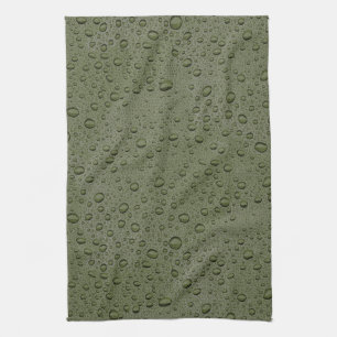 Linge De Cuisine gouttelettes d'eau verte d'olive