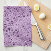 Linge De Cuisine gouttelettes d'eau violette (Quart Plié)