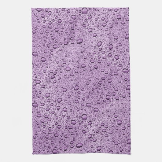Linge De Cuisine gouttelettes d'eau violette (Vertical)