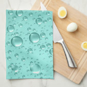 Linge De Cuisine Gouttes de pluie Abstraite Turquoise-verte métalli (Quart Plié)