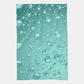 Linge De Cuisine Gouttes de pluie Abstraite Turquoise-verte métalli (Vertical)