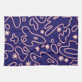 Linge De Cuisine Gouttes heureuses - bleu marine, rouge et blanc (Horizontal)