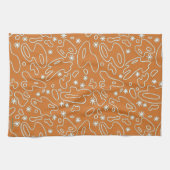 Linge De Cuisine Gouttes heureuses ! - Teal blanc orange (Horizontal)