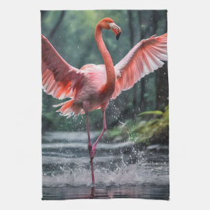 Linge De Cuisine Grâce en vol : La Riverdance des flamants roses