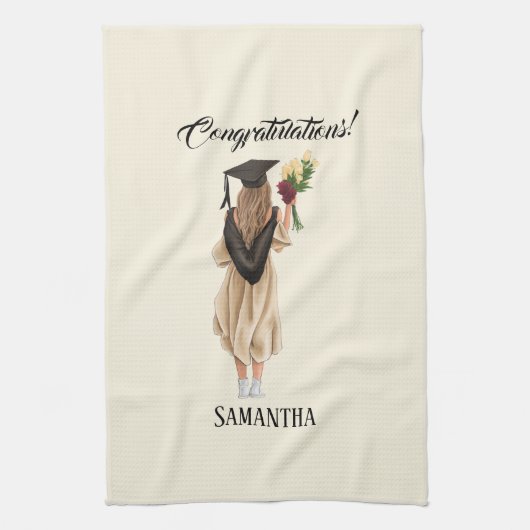 Linge De Cuisine Graduation de l'aquarelle personnalisée (2) (Vertical)