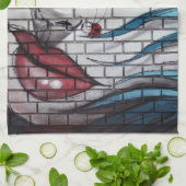 Linge De Cuisine Graffiti de fille asiatique (Plié)