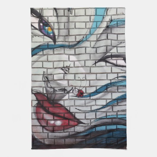 Linge De Cuisine Graffiti de fille asiatique (Vertical)