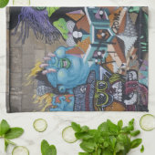 Linge De Cuisine Graffiti de sorcière verte bizarre (Plié)