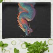 Linge De Cuisine Graffiti Stylisé Dragon Mural avec Bold 'RISE' (Plié)