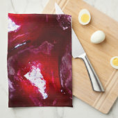 Linge De Cuisine Graines de grenade rouge (Quart Plié)