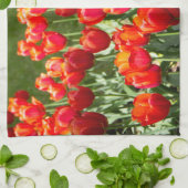 Linge De Cuisine Grand champ de tulipes rouges (Plié)