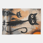 Linge De Cuisine Grand Chat Petit Chat Halloween (Horizontal)
