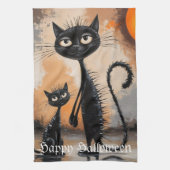 Linge De Cuisine Grand Chat Petit Chat Halloween (Vertical)